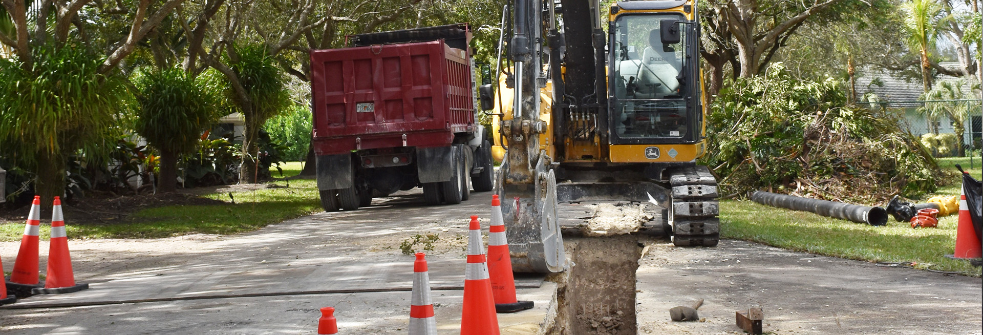 Excavator and Truck
