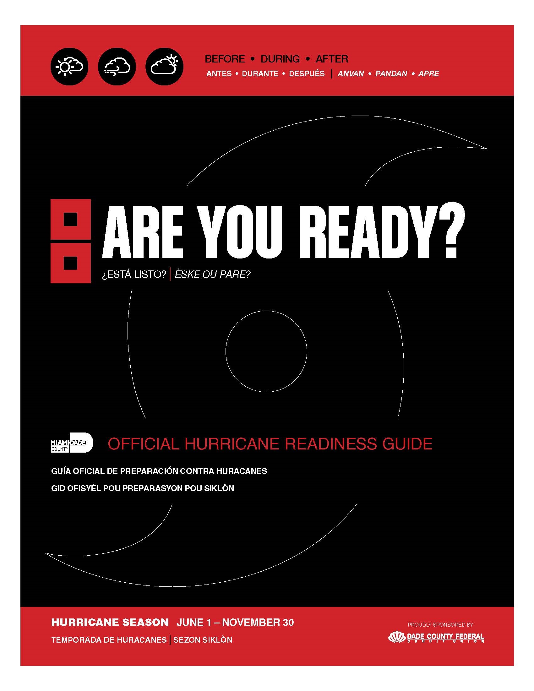 cover page of he Miami-Dade county hurricane guide